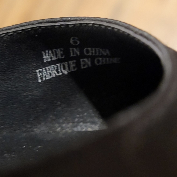 Jeffrey Campbell OVER-N-OUT Platform Black Satin Square Toe Shoes Size 6 - Picture 7 of 11